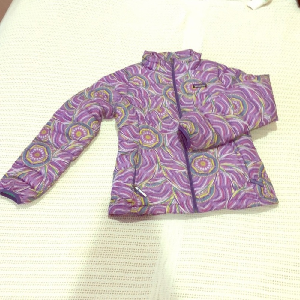 Patagonia Teal And Purple Puffy Coat